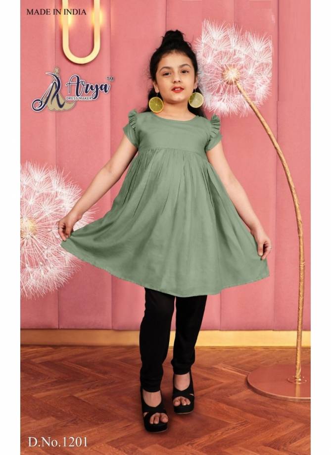 Arya Cute Baby Latest Casual Wear Reyon Cotton Top With Legis Collection 